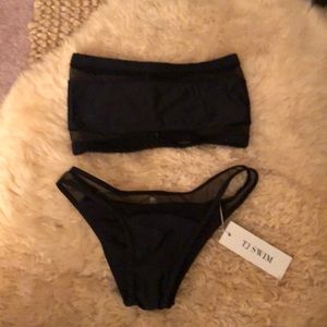 TJ Swim Black Mesh Bathing Suit